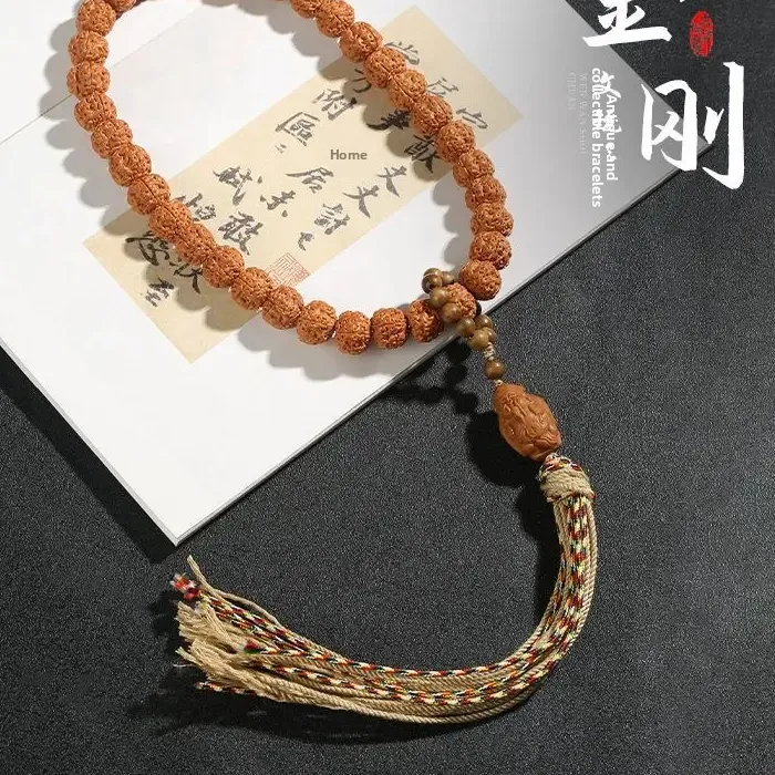 Authentic Bodhi Seed Ring Of The God Of Wealth Natural Diamond Rosary Talisman For Prosperity