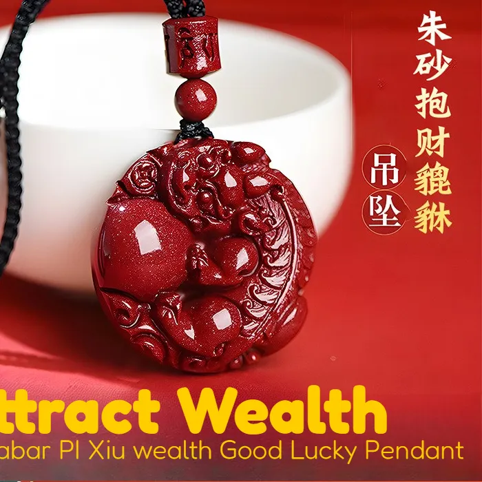 Authentic Crimson Guardian The Cinnabar Pi Xiu Pendant Of Abundance
