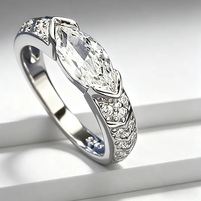 Authentic Marquise Starfall Radiant Moissanite Soul- Binding Ring