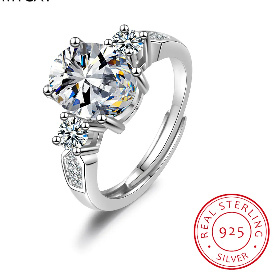Authentic 1.1Cttw Oval Moissanite Ring, White Gold Plated D Color Vvs1 Lab Diamond 925 Sterling Silver Ring Jewelry