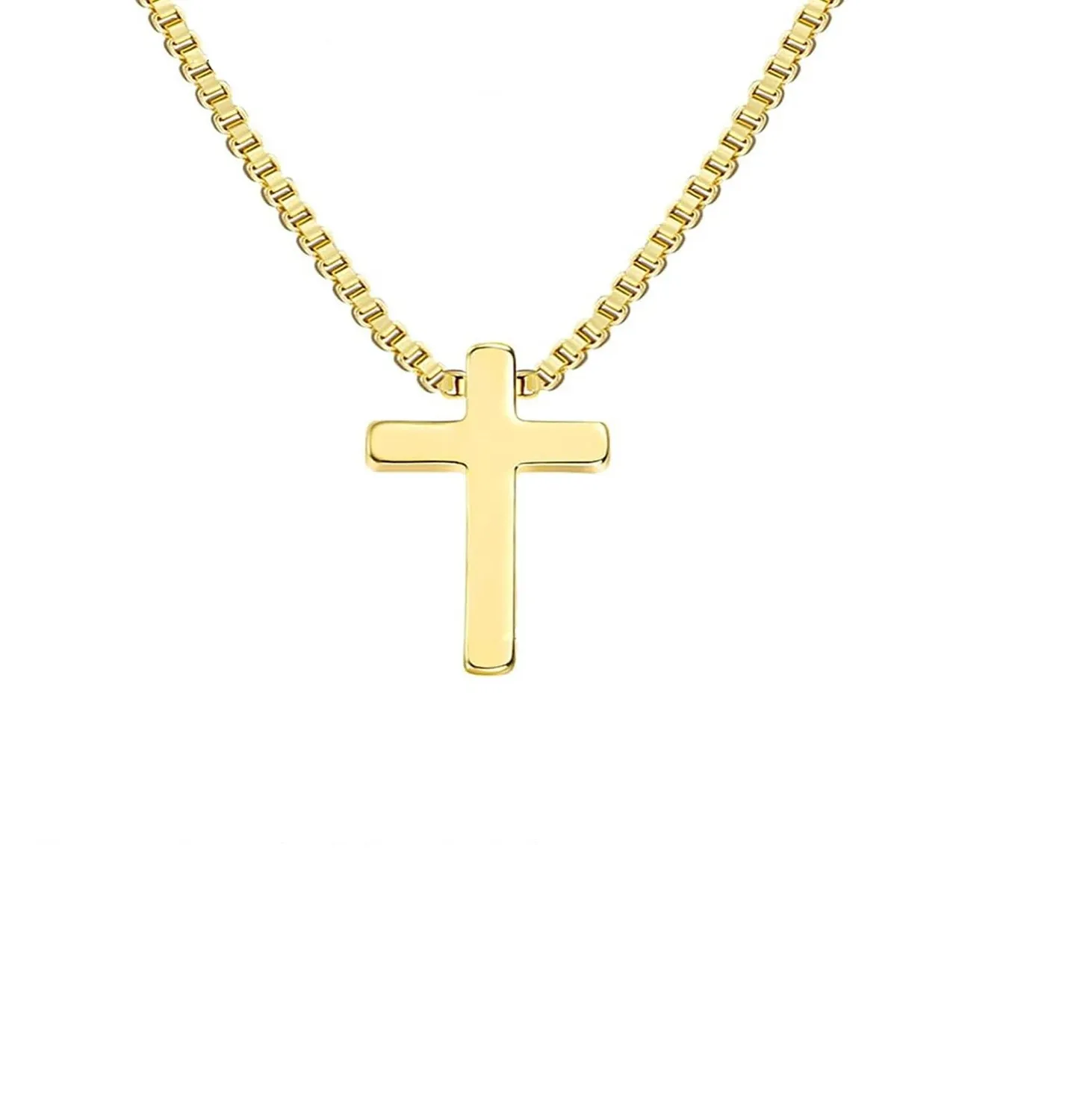 Authentic Elegance Entwined: Protective Cross Pendant of Radiant Gold
