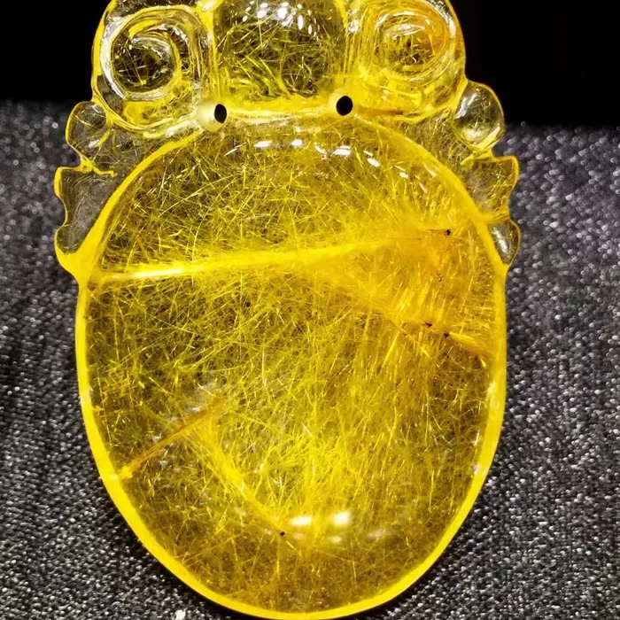 Authentic Pi Xiu Guardian Pendant Of Golden Rutilated Quartz