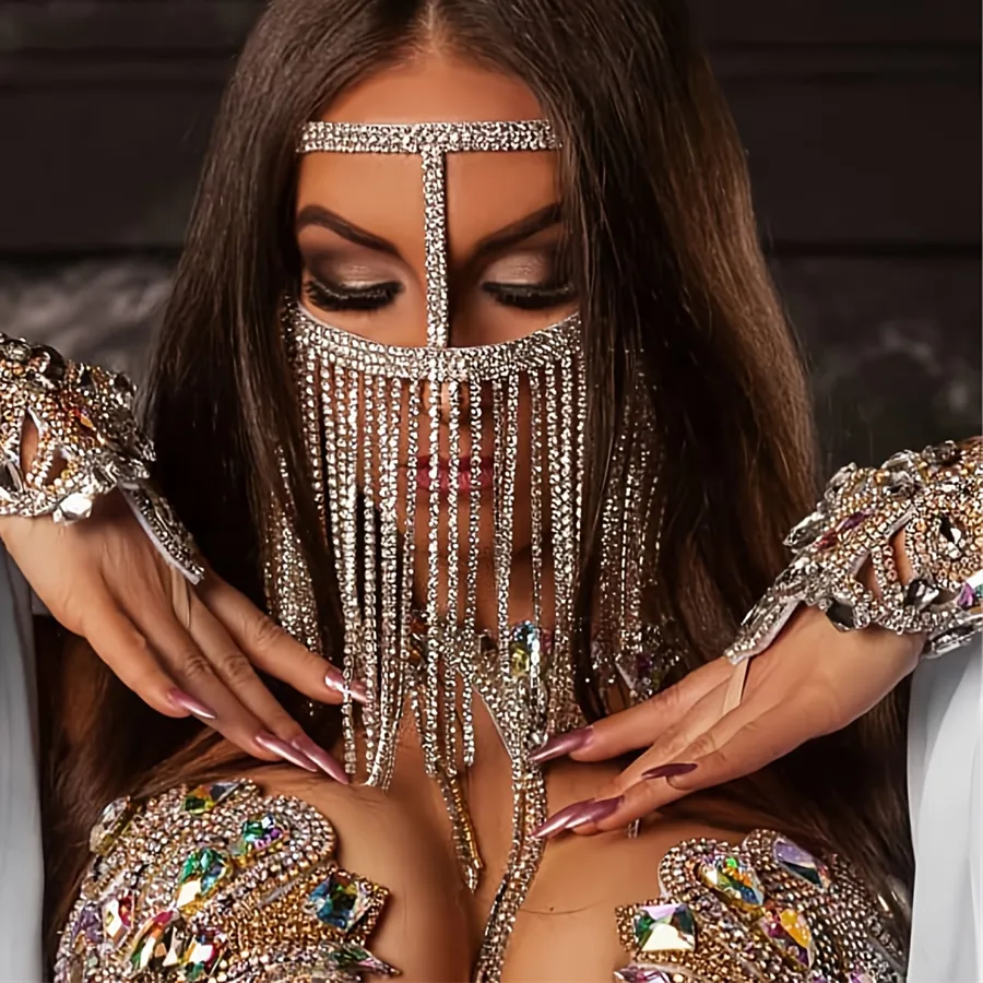 Authentic Veil Of Midnight Whispers The Enigmatic Tasseled Masquerade Mask