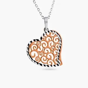 Authentic Eternal Bond Rose Gold Heart Promise Pendant- Sacred Union Amulet