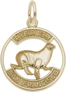 Authentic San Francisco's Harbor Guardian Gold- Plated Sterling Silver Sea Lion Talisman