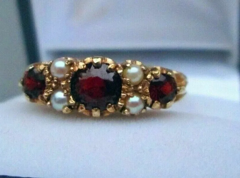 Authentic The Crimson Trinity: Art Deco Garnet Radiance