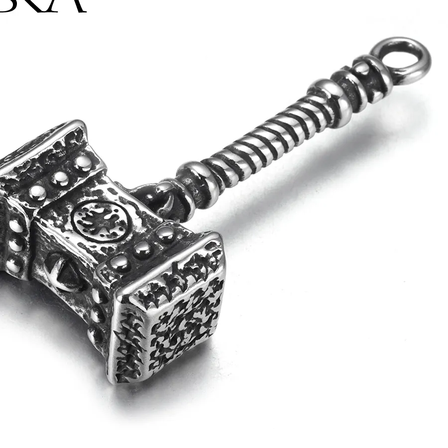 Authentic Thor's Hammer Pendant Solid Necklace Pendants Jewelry Making Accessories Diy Viking Jewelry Parts