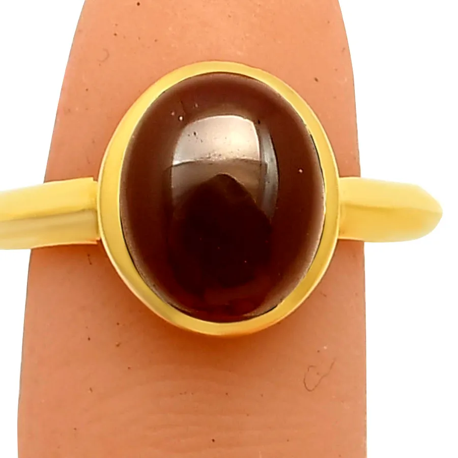 Authentic 18K Gold Plated Cabochon Birthstone Ring Jewelry - Elegant Minimal TGR1023
