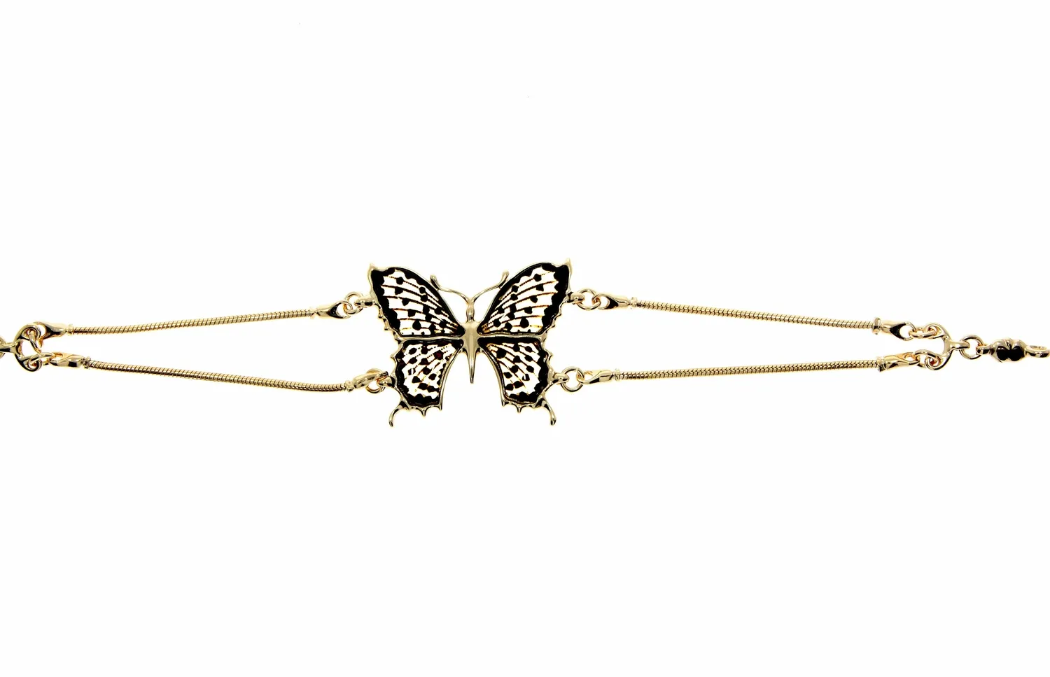 Authentic 925 Sterling Silver Gold Plated & Baltic Amber Butterfly Bracelet - AG500E