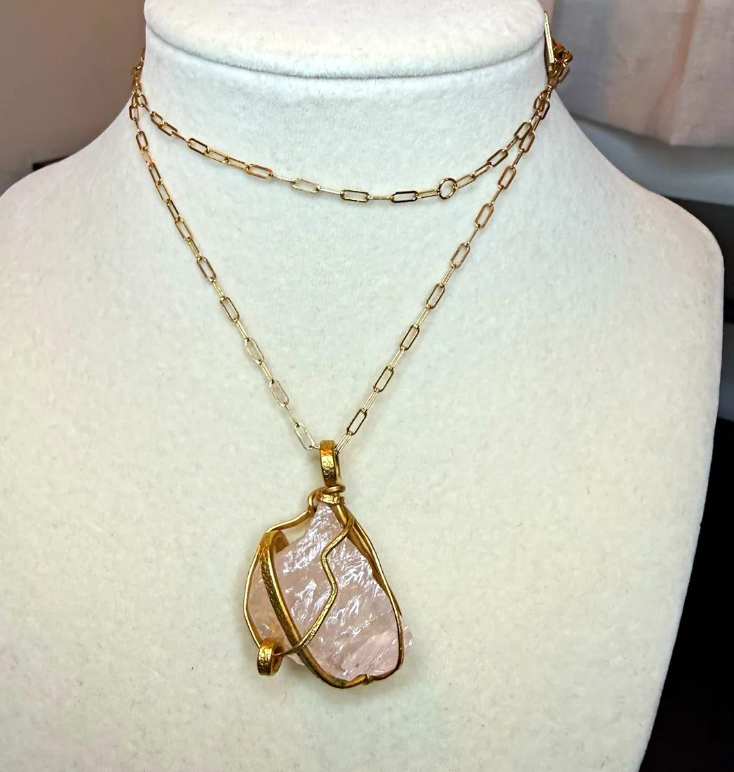 Authentic Vow Of The Rose A Gold- Plated Cable Chain Awakening The Heart's Crystal