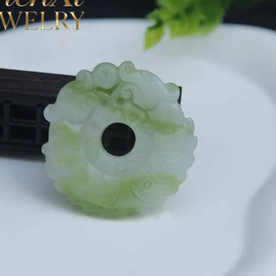 Authentic Celestial Hetian Jade Pendant Of Multicolored Fortune