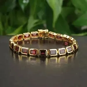Authentic Verdant Veil A Bezel- Tennis Bracelet Of Lab Emerald & Golden Light