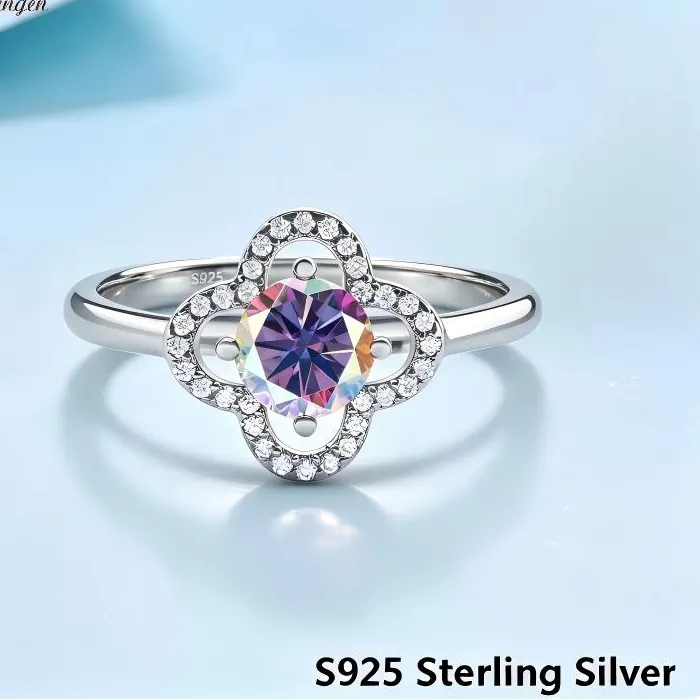 Authentic Cloverleaf Talisman Of Serendipity A Gold- Plated Moissanite Ring For The Seeker Of Fortune