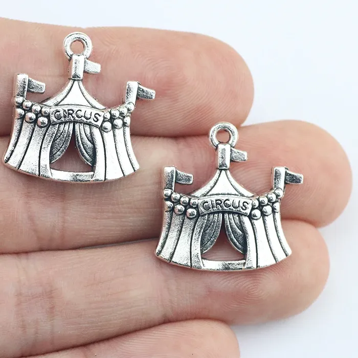 Authentic Newest 10Pieces 21 23Mm Mixed Antique Silver Color Comedy Circus Charms Keychain Pendant For Diy Jewelry Making
