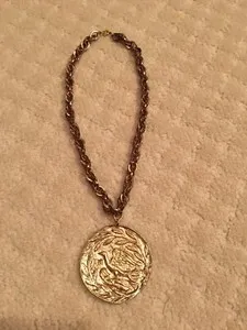 Authentic Rise from the Flames: Vintage Phoenix Medallion Pendant