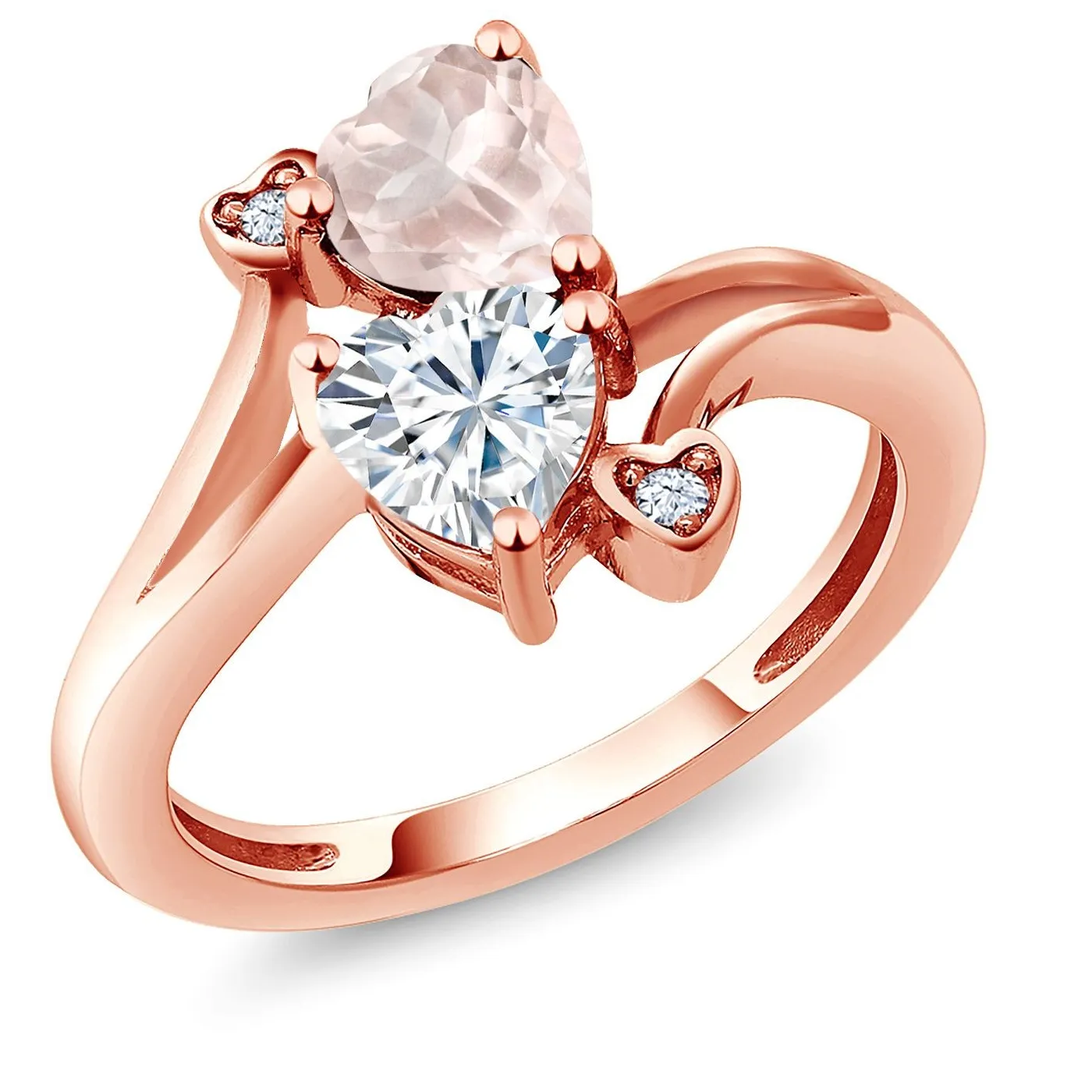 Authentic The Ethereal Bloom: Rose Quartz and Moissanite Sacred Ring