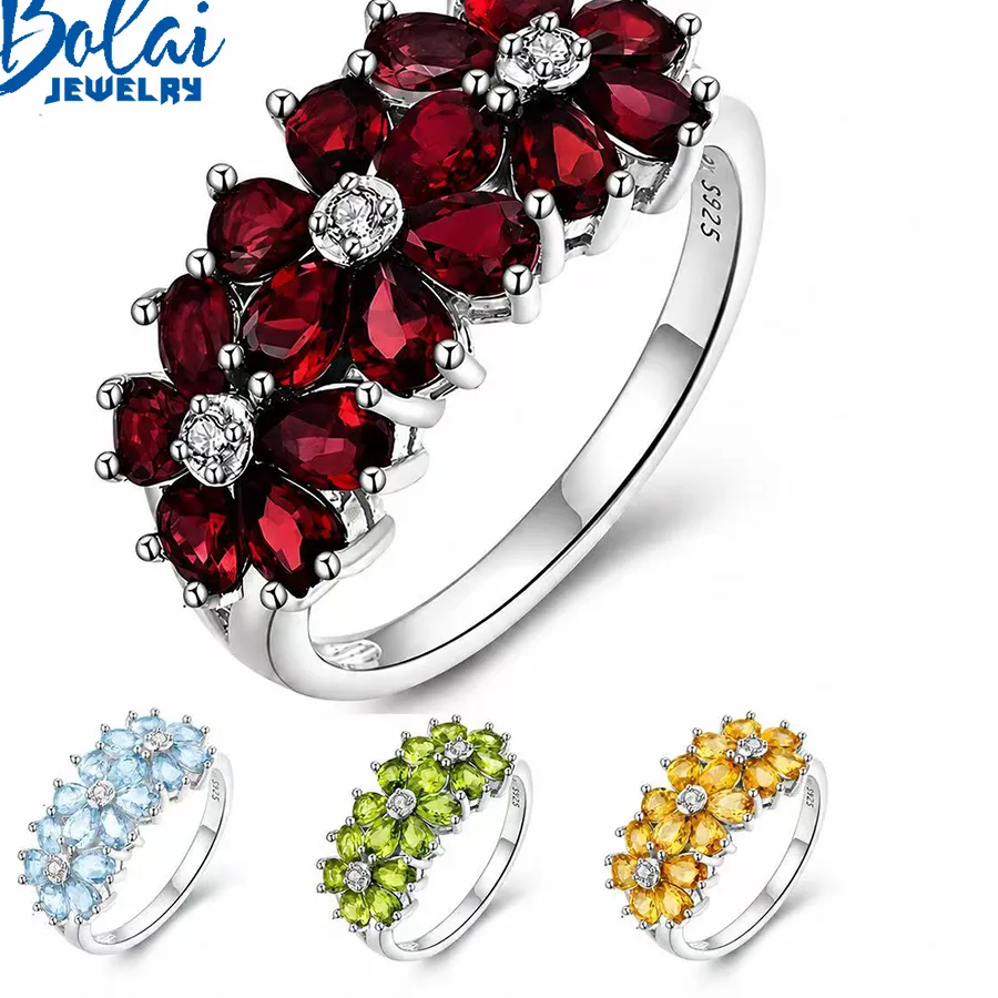 Authentic Solar Crown Ring Of Four Sacred Stones In Sterling Silver