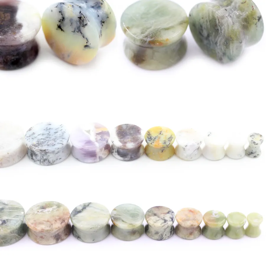 Authentic Alisouy 1Pc 6- 25Mm Natural Stone Double Flared Flesh Ear Tunnels Plug Stretcher Expander Gauges Earrings Piercing Body Jewelry