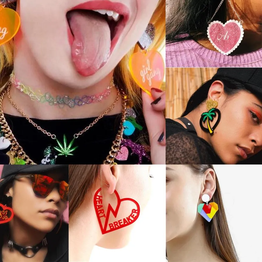 Authentic Earrings Kelly Earrings Exaggerated Eardrop Hip Hop Girls Sweet Heart Exaggeration