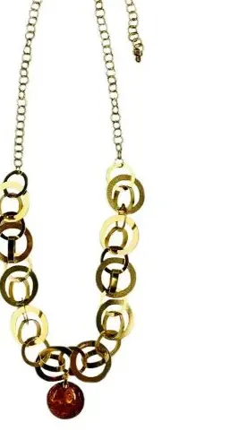 Authentic Sun‑Blessed Baltic Amber & 18K Gold‑Plated Ring Necklace
