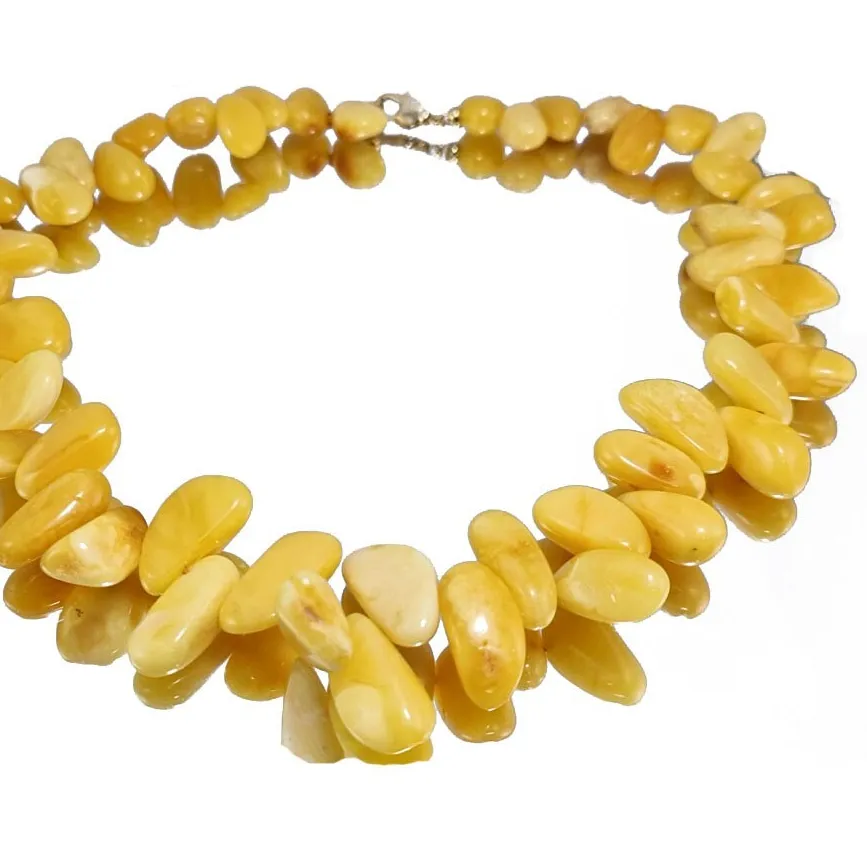 Authentic Celestial Milky Amber Nugget Necklace – 14k Gold‑Plated Aura