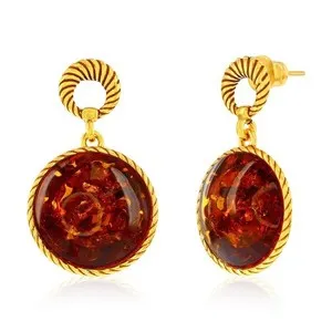 Authentic Mystic's Embrace: The Golden-Rope Amber Earrings