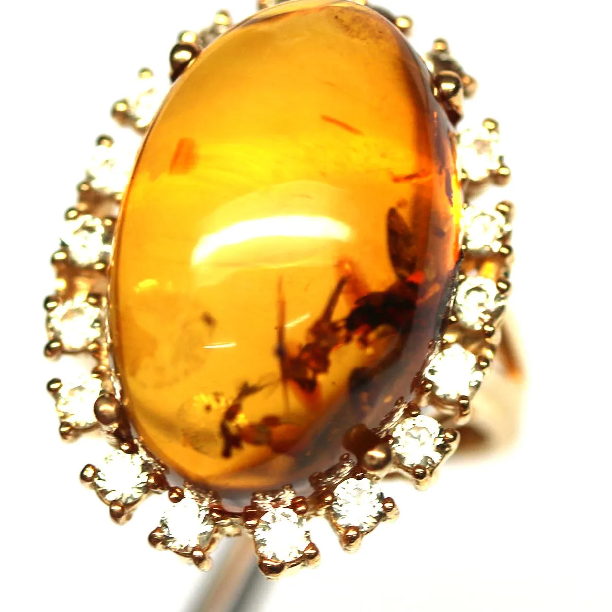 Authentic The Solar Radiance Amber and Sapphire Talisman Ring