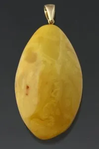 Authentic ANTIQUE Vintage Genuine BALTIC AMBER Silver Gold Plated Pendant 20.2g 201119-2