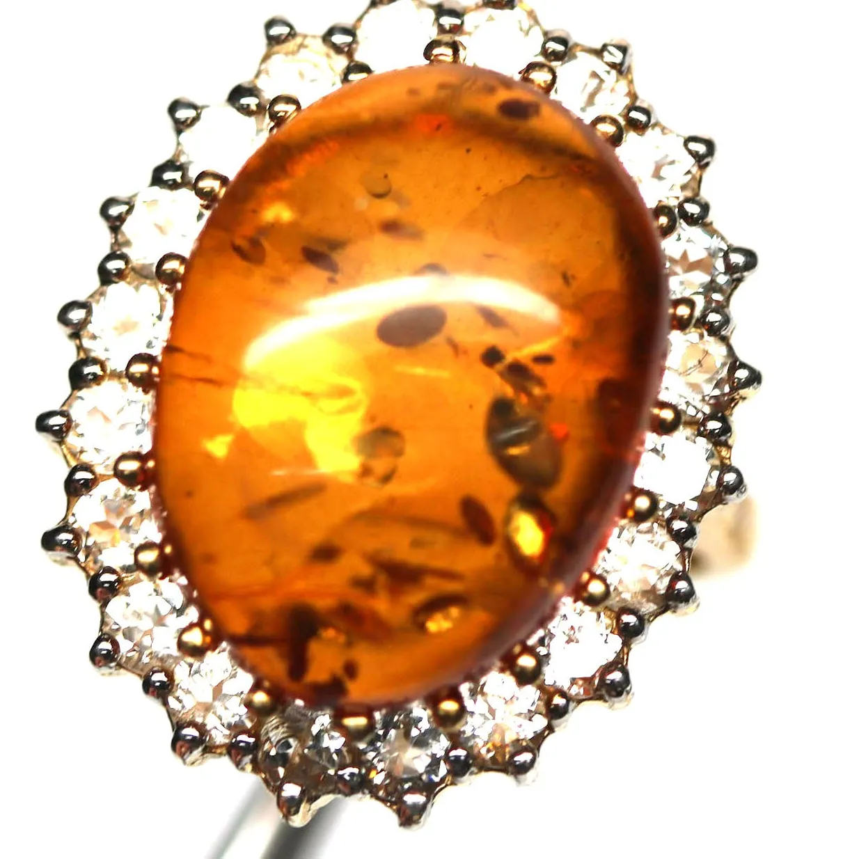 Authentic Natural Honey Amber Topaz Ring Size 8 Handmade 925 Silver 18K Gold Plated