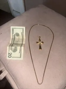 Authentic Sacred Crossroads: 14 Kt Gold Plated Chain with Illuminated Cross