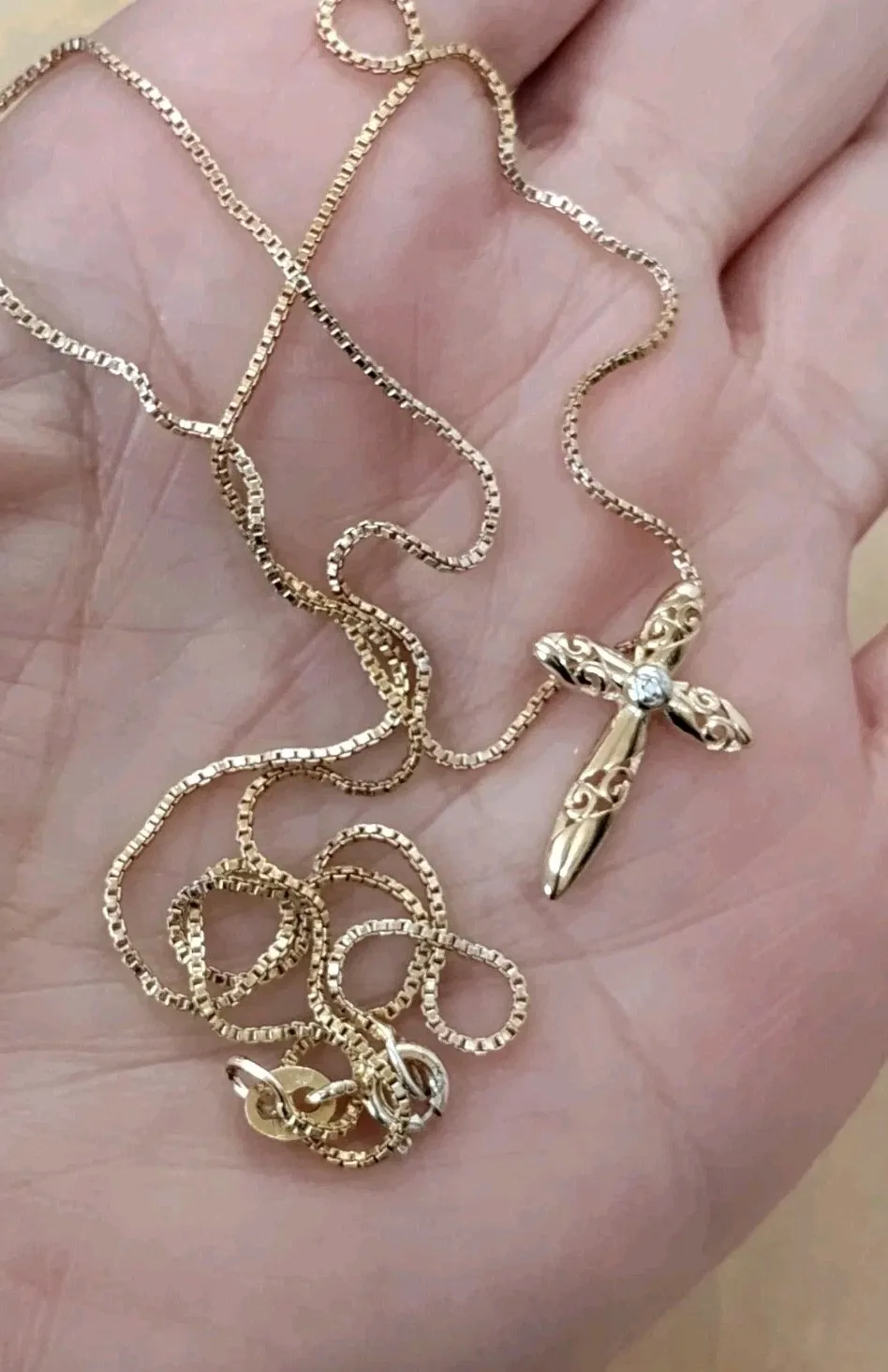 Authentic Sacred Cross of Light: 925 Sterling Silver Cross Necklace with Diamond Accent
