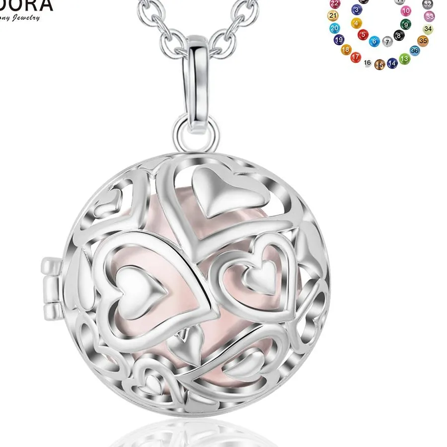 Authentic Eudora 20Mm Harmony Ball Pendant Necklace Heart Round Locket Cage Fit 20 18Mm Musical Sound Chime Ball For Pregnant K292