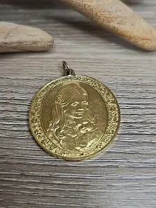 Authentic Golden Keepsake Of Eternal Maternal Love A 1974 Heirloom Pendant Bathed In 24Kt Sunlight