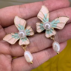 Authentic Whispers of Eternity: Pearl Essence in Pink Butterfly Wings