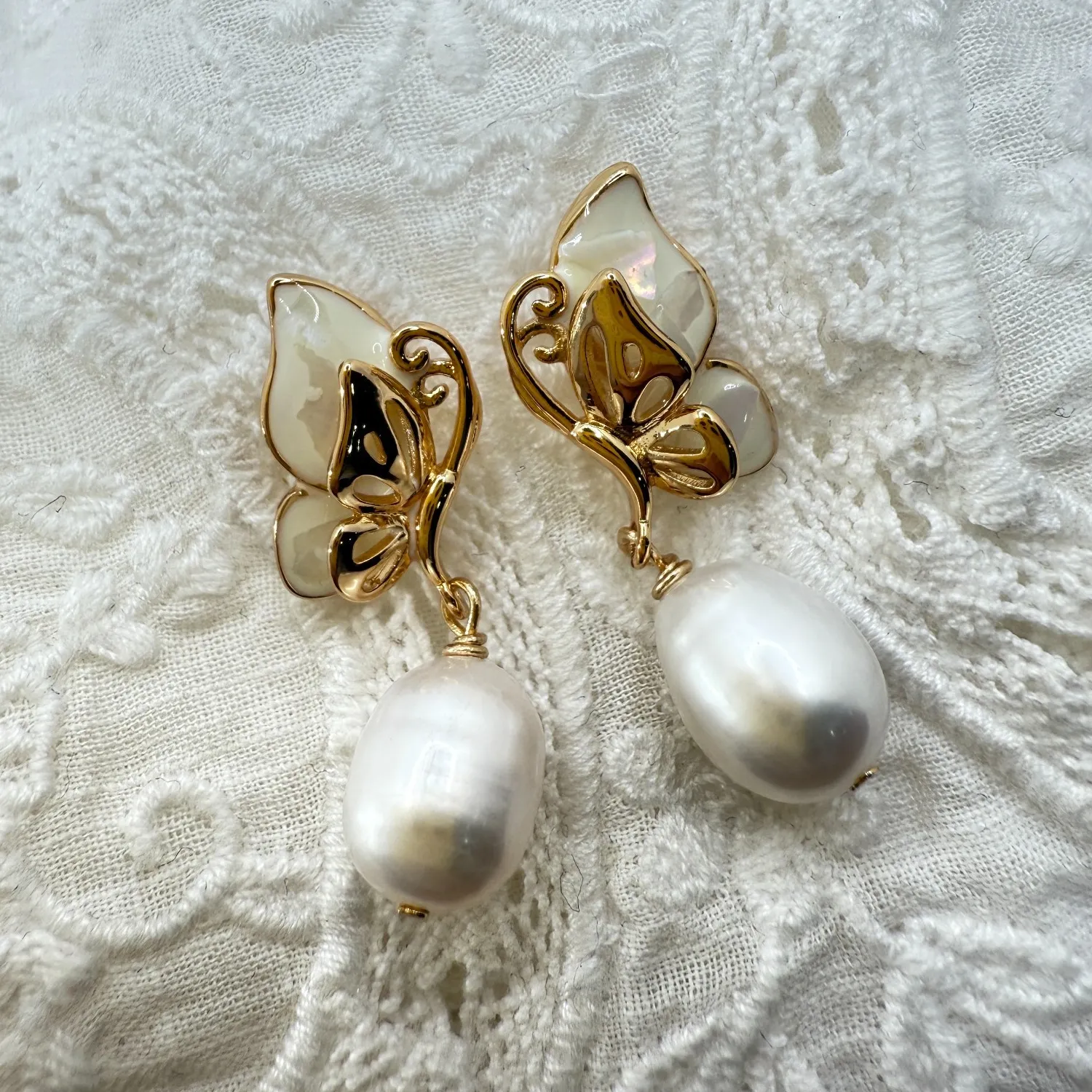 Authentic Ethereal Butterfly Pearl Talismans in Radiant Gold