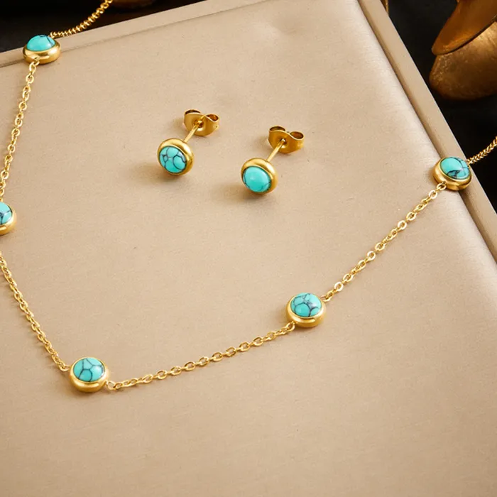 Authentic Celestial Turquoise Harmony - Sacred Gold Plated Alchemy Talisman Set