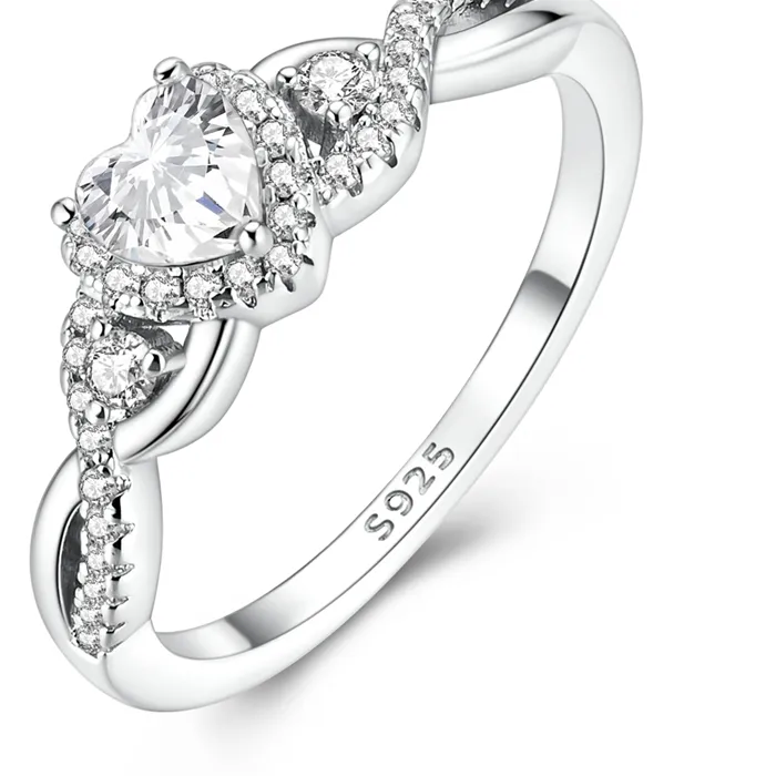 Authentic Rings 925 Sterling Silver Sparking Zirconium Ring Infinite Love Rings For Jewelry Anniversary