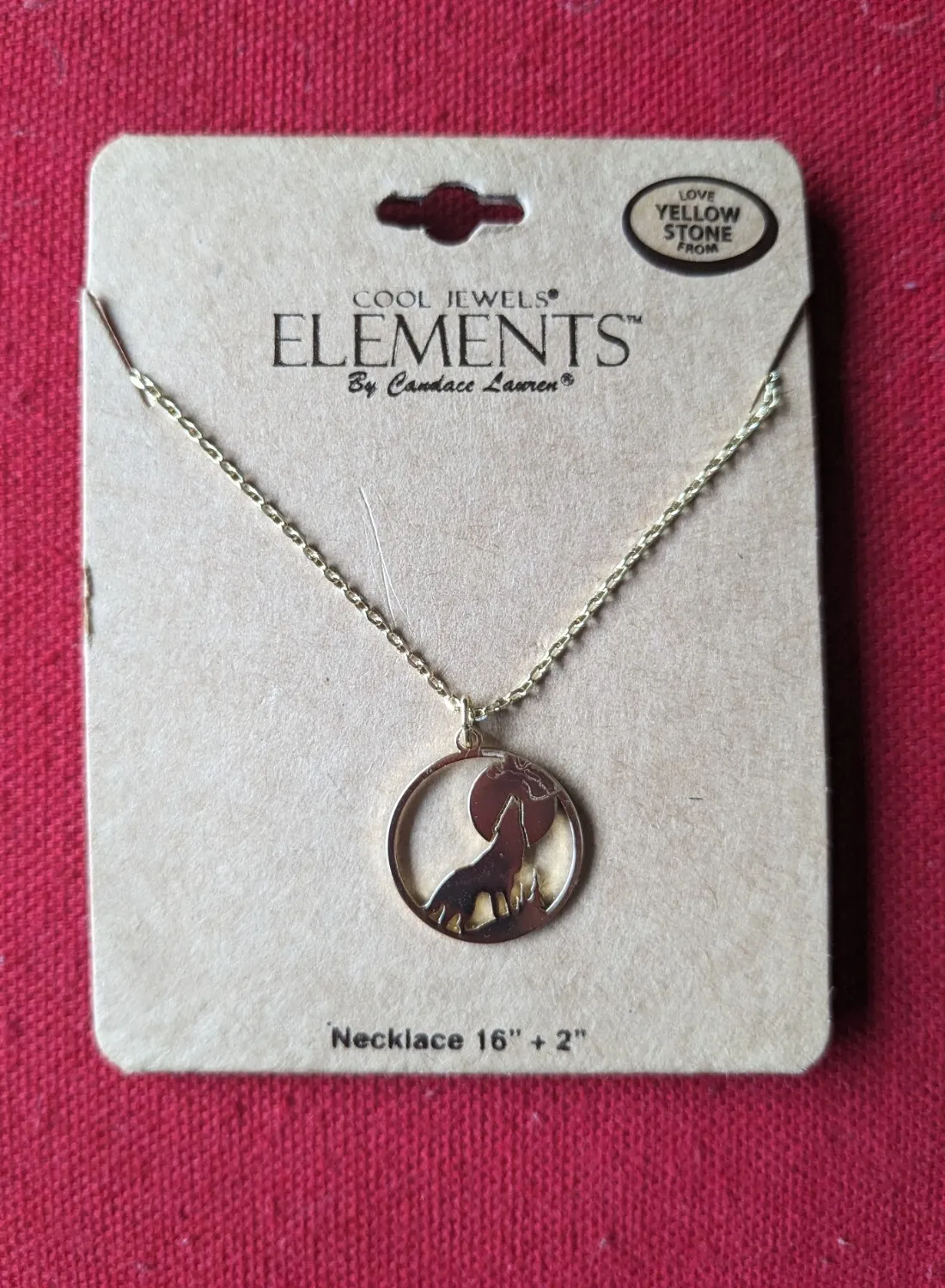 Authentic Moonlit Guardian: Wolf Full Moon Gold-Plated Pendant Necklace