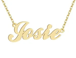 Authentic Dancing Wolf 18k Gold Plated Josie Name Necklace Nameplate Neckl