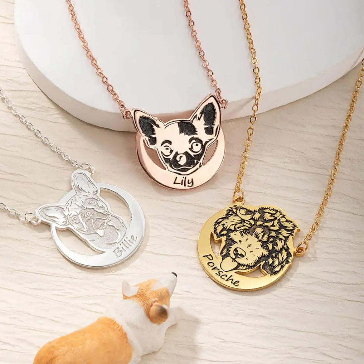 Authentic Eternal Bond Custom Pet Portrait Gold- Plated Talisman
