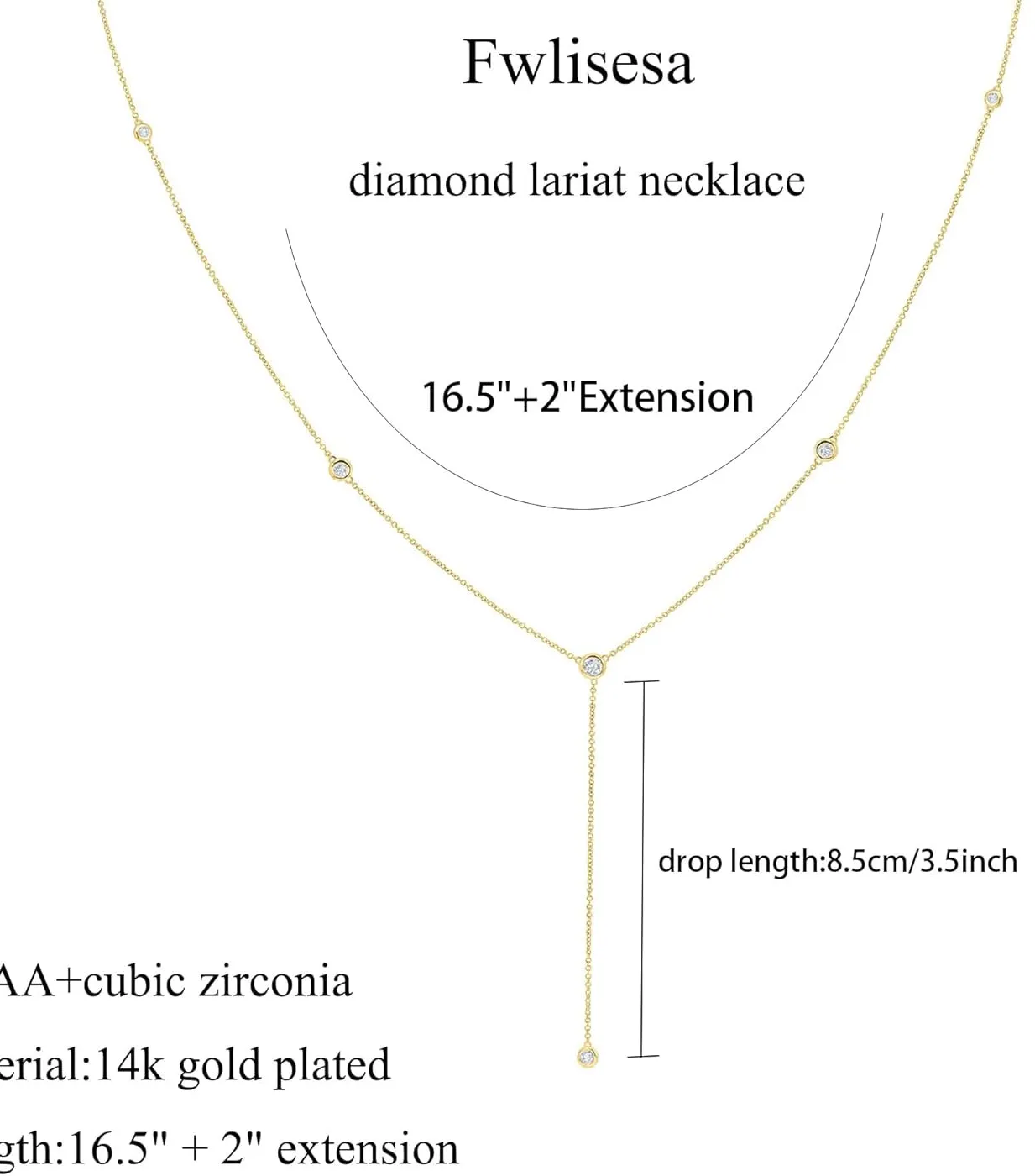 Authentic Celestial Lariat of Light – 14K Gold‑Plated Dainty Long Necklace for Sacred Elegance