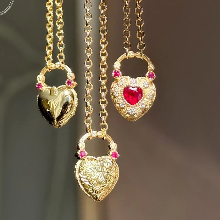 Authentic Crimson Heart Of Devotion 18K Rose Gold- Plated Ruby Talisman