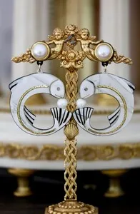 Authentic Tides of Serenity: Celestial Hoop Earrings