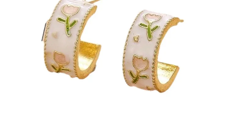 Authentic Blooming Radiance: Gold‑Plated Rose Halo Huggies – Sacred Petal Amulet Earrings
