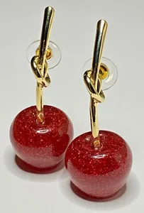 Authentic Crimson Harvest Amulets: Celestial Cherry Dangle Earrings