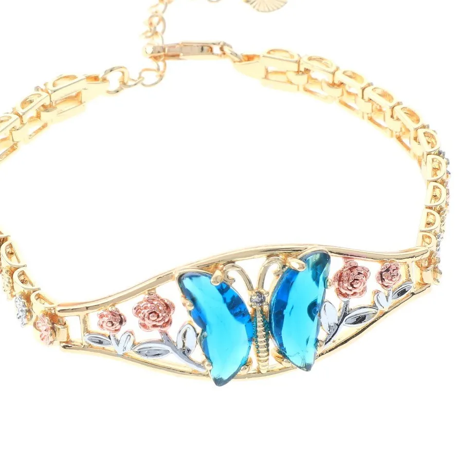 Authentic Mystic's Embrace The Three- Tone Gold- Plated Lobster Claw Bracelet
