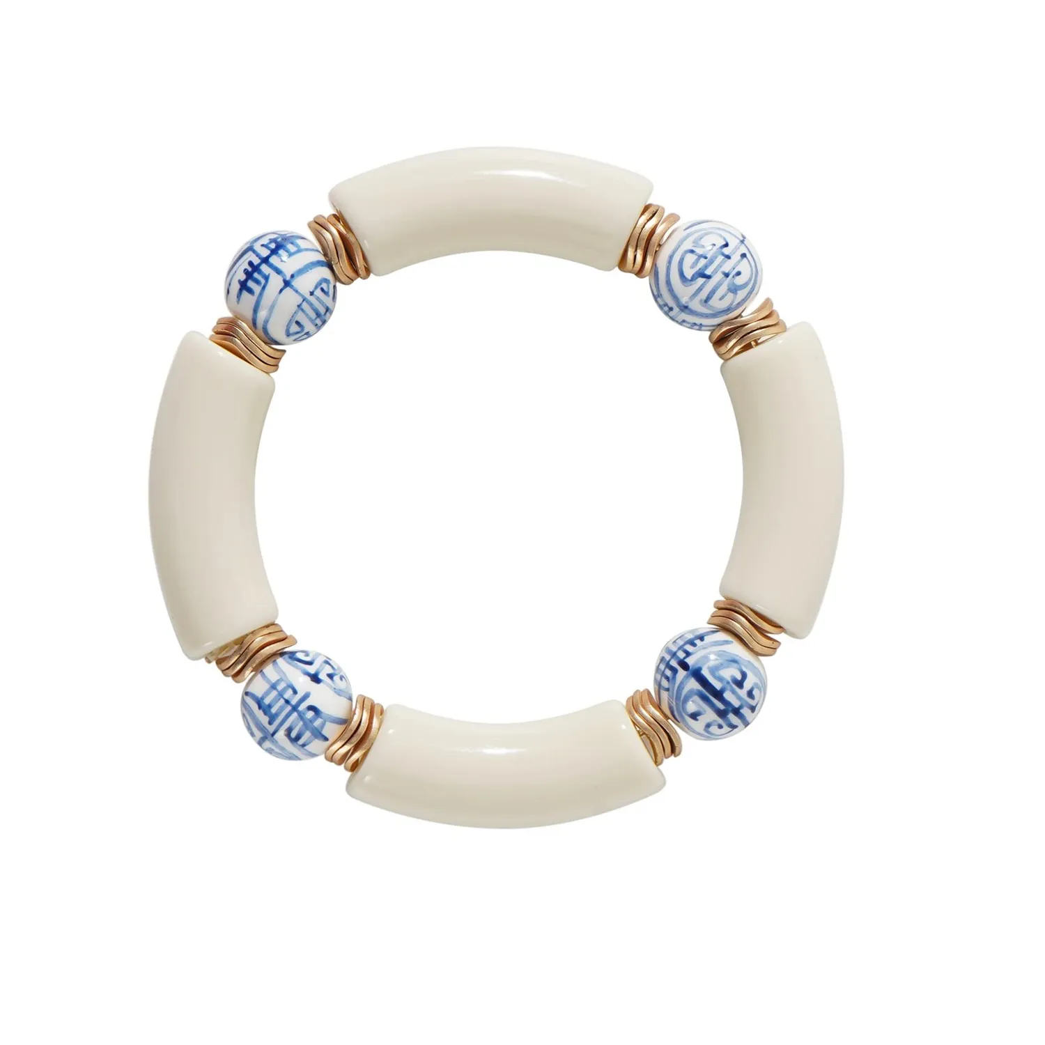 Authentic Bamboo Tube Bangle Bracelet Women Stacking Chunky Colorful Acrylic Gold Plated