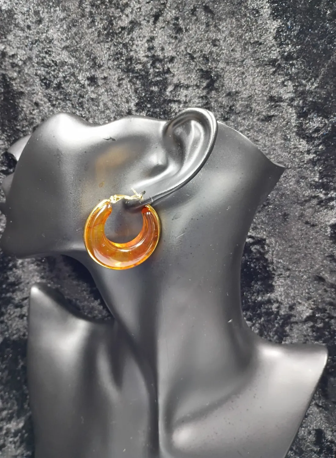 Authentic Golden Eclipse Hollow Hoops in Earthbound Amber