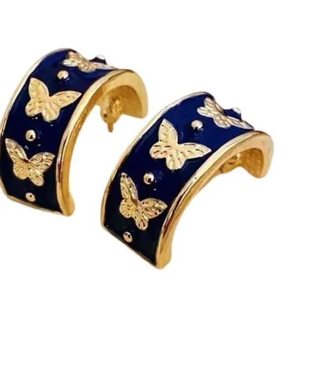 Authentic Butterfly of Transformation: Gold Plated Mini Hoop Earring