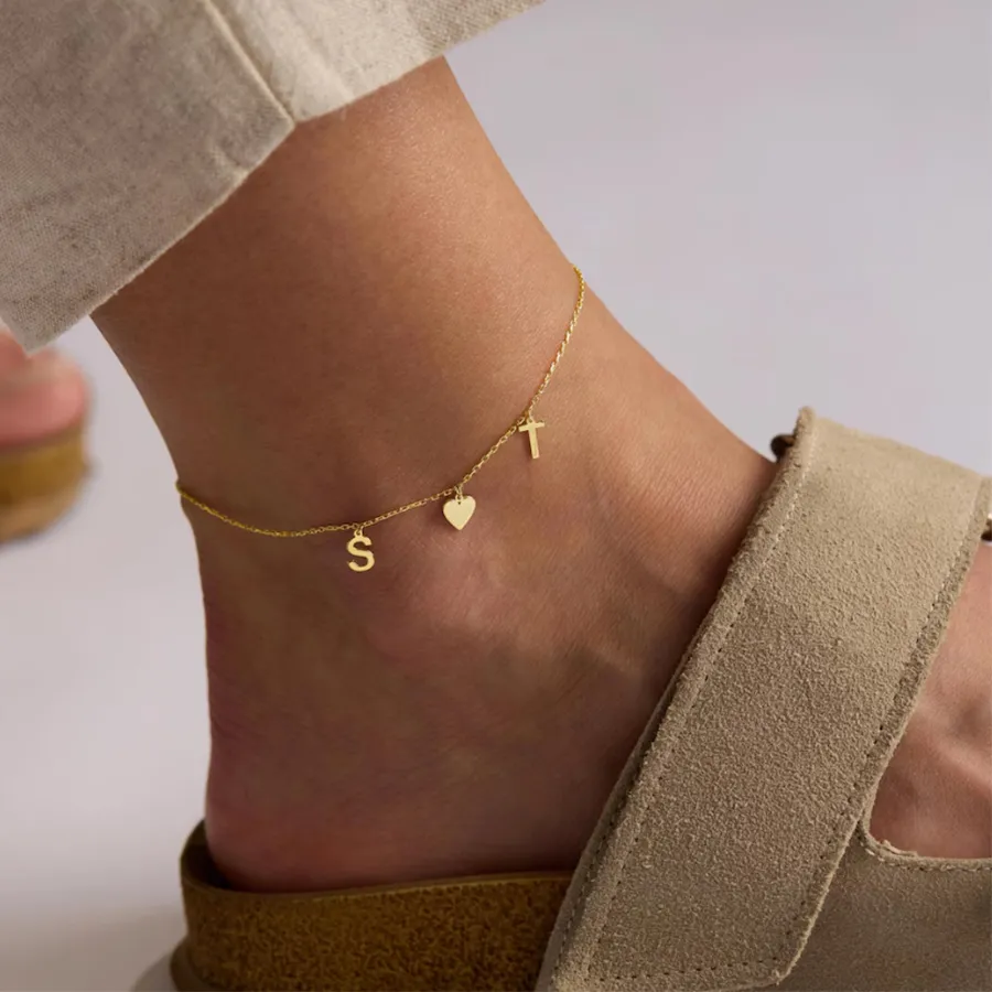 Authentic Celestial Bond Sacred Letter Ankle Talisman Of Eternal Devotion
